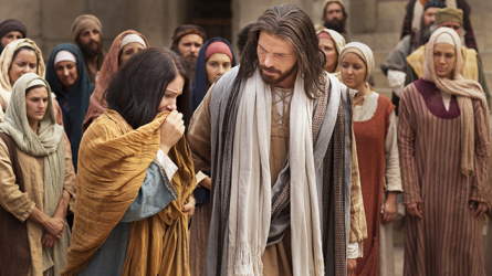 The Savior comforting a grieving woman