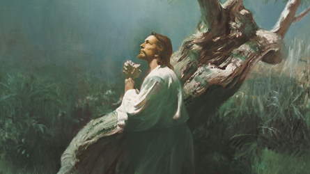 Jesus praying in the garden of Gethsemane