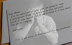 Depressed man and a letter