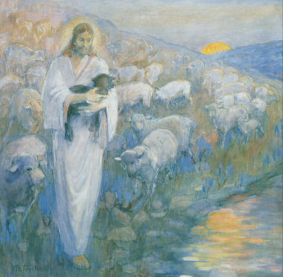 Painting of Jesus with a lamb