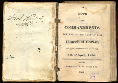 Title page, Book of Commandments