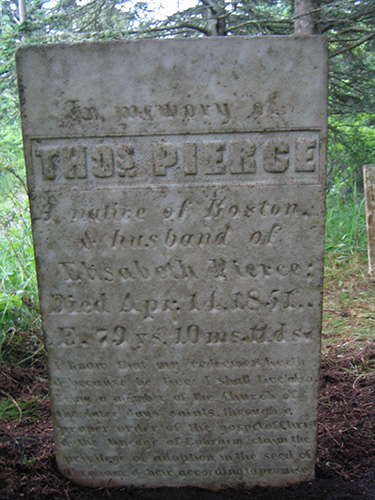 Gravestone of Thomas Pierce