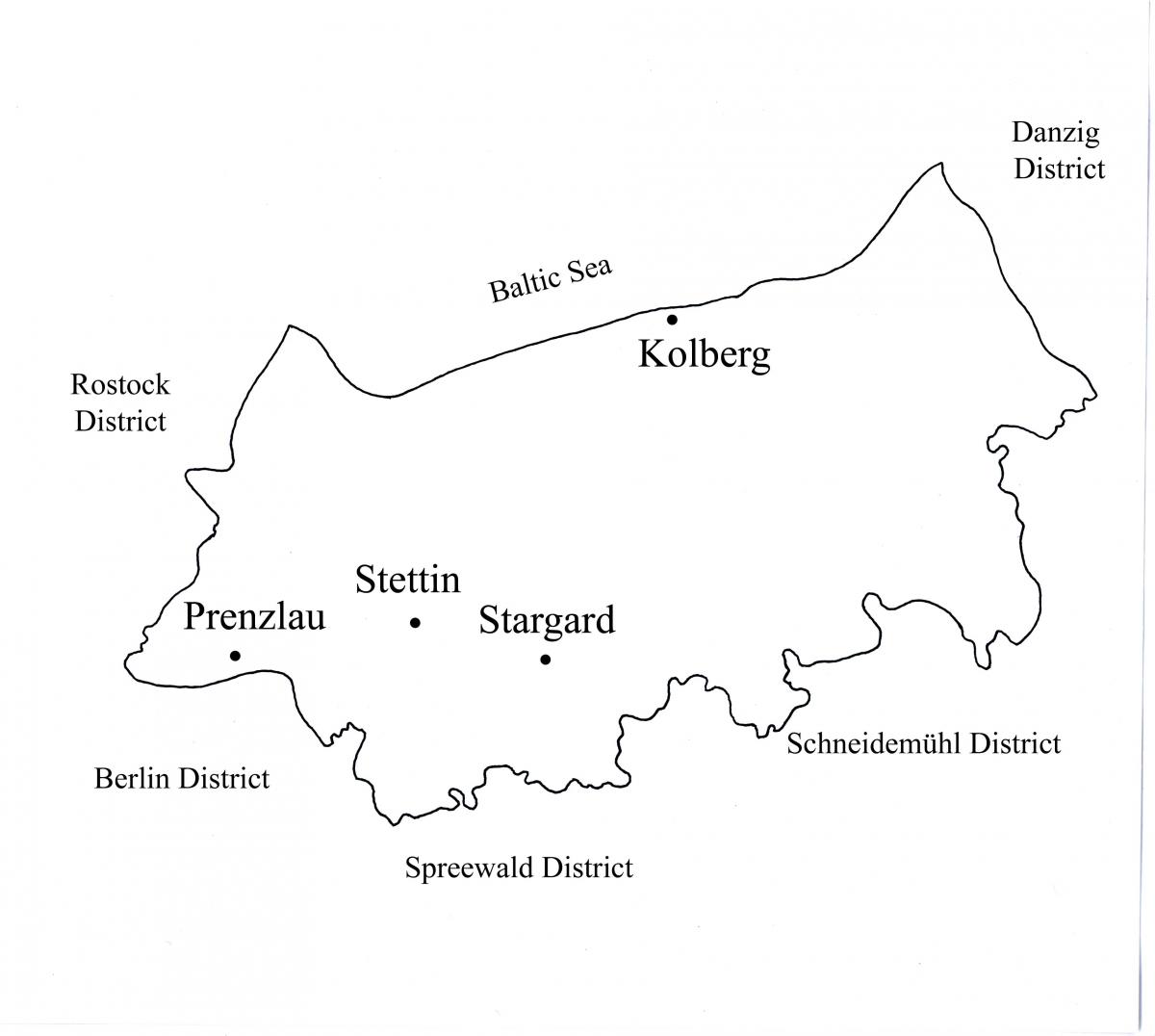 map of Stettin District during World War II