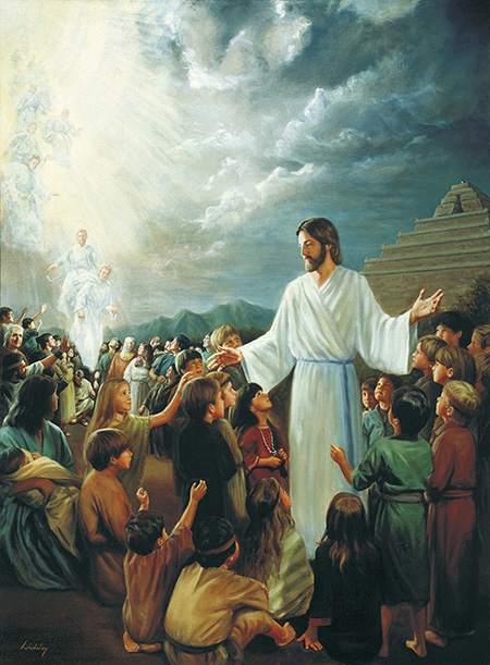 Jesus surrounded by the multitude