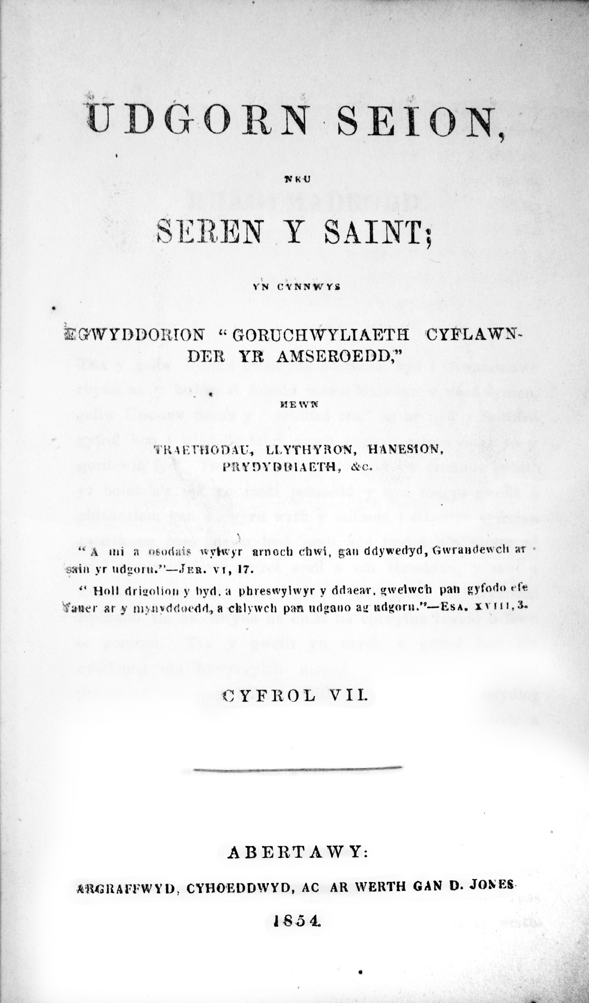 title page of "Udgorn Seion"