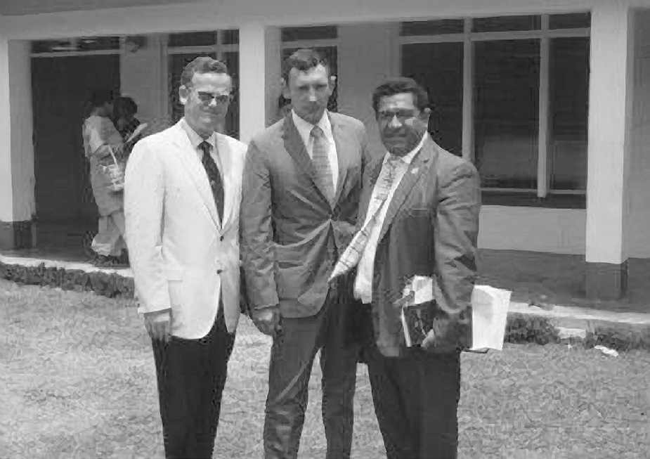 President Charles (Chuck) Woodworth with his counselors George Puckett and Hamani Wolfgramm. Courtesy of Jerry Dobson.