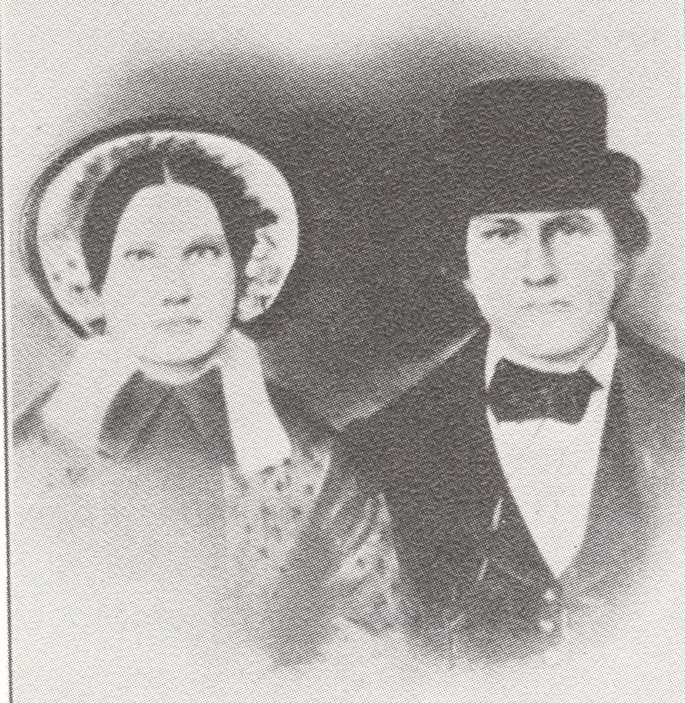 Husband and wife, black and white photo