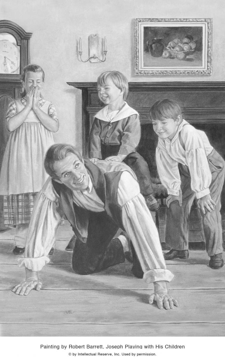 Joseph Smith playing with his children