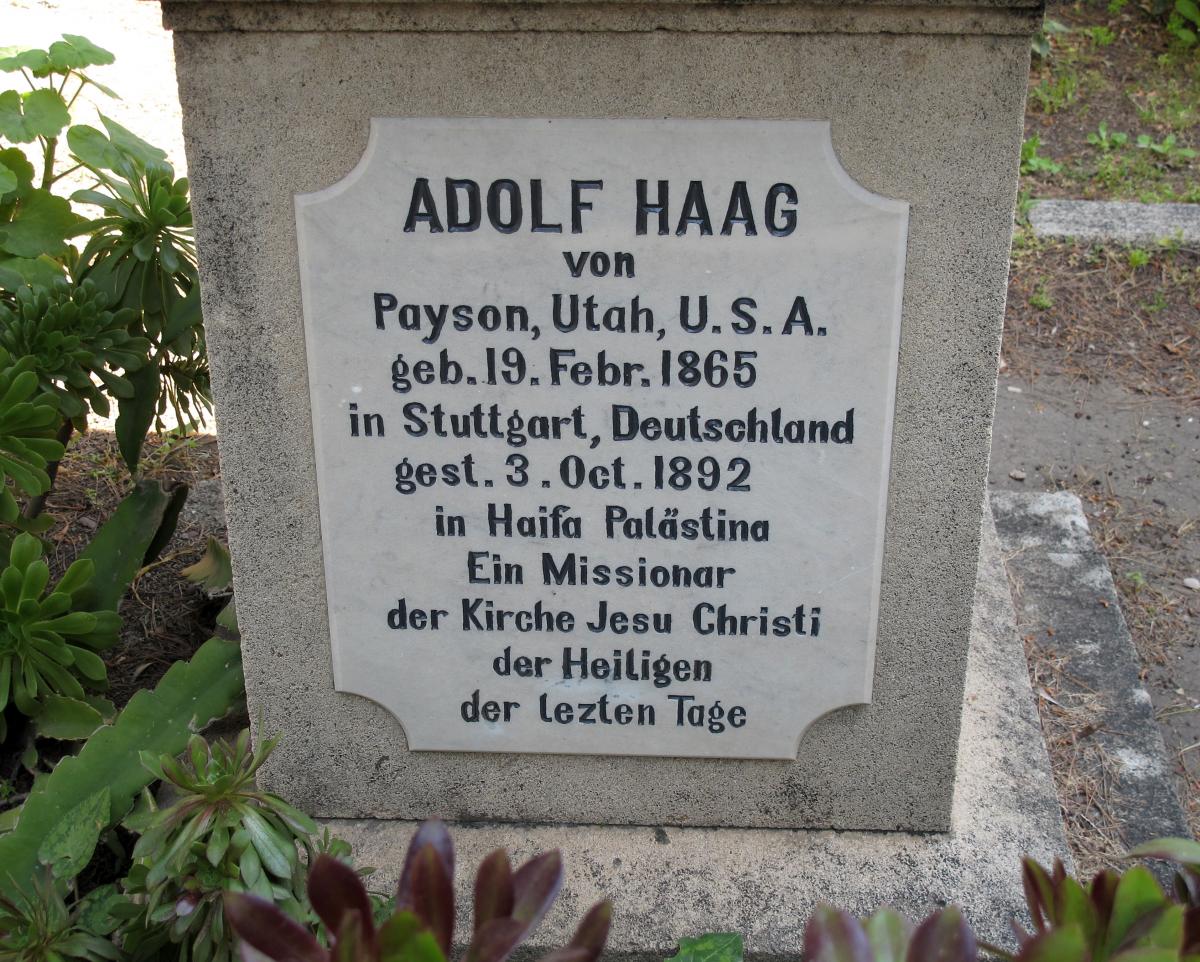 Grave of Adolf Haag, Inscription