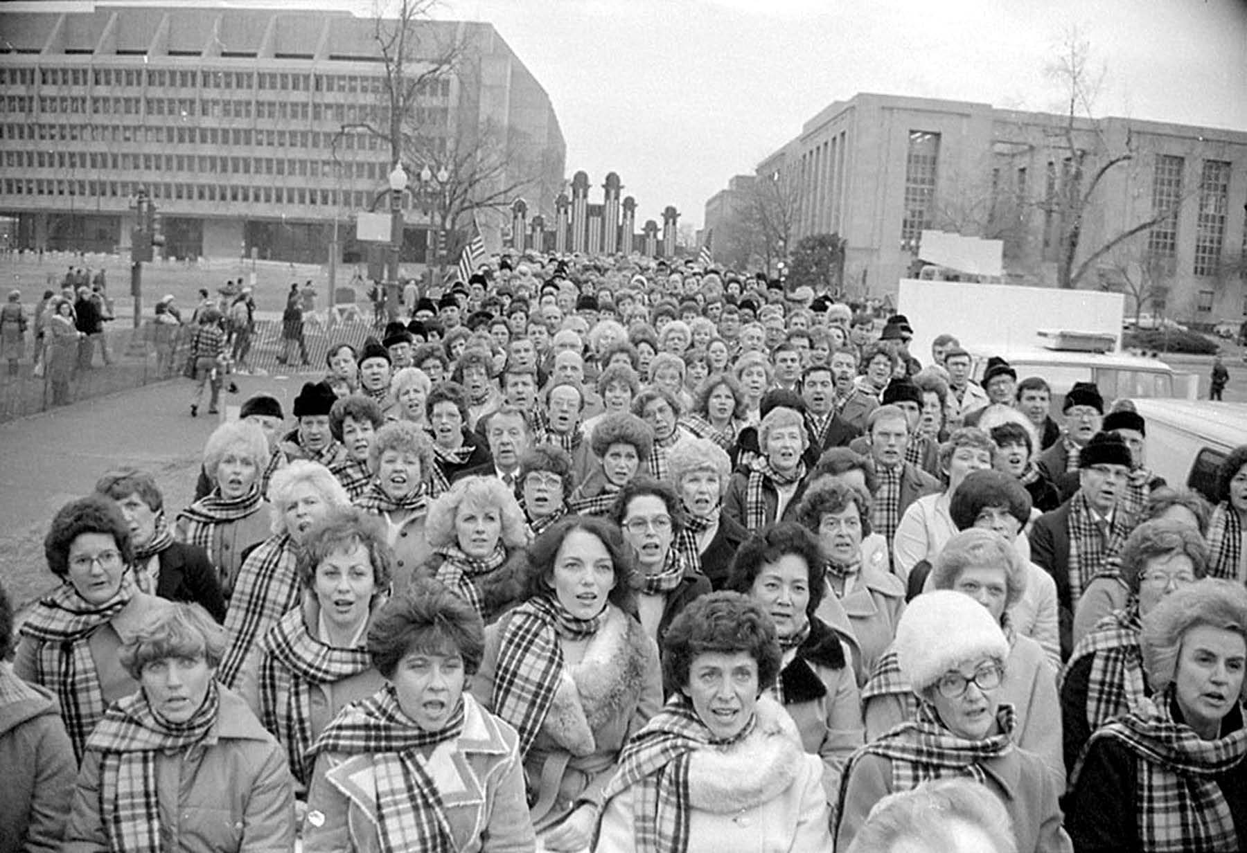 The Tabernacle Choir at President Ronald Reagan’s inaugural parade, 20 January 1981. Ronald Reagan Presidential Library