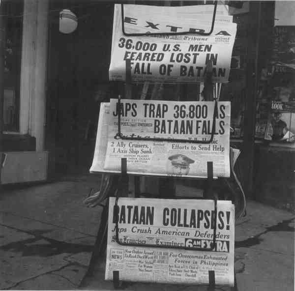 american newspapers reporting the fall of bataan