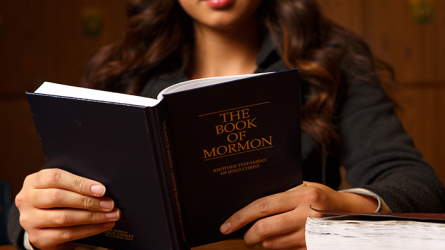 A person reading the Book of Mormon