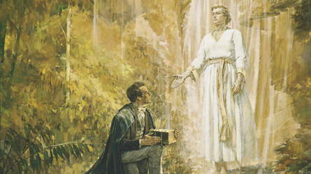Painting of the Angel Moroni appearing to Joseph Smith