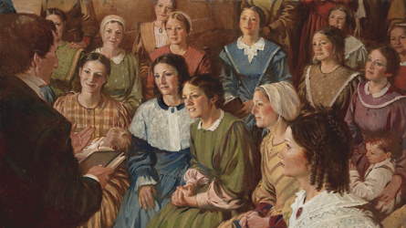 Women being taught by the Prophet Joseph Smith