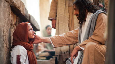 Jesus healing the woman with an issue of blood