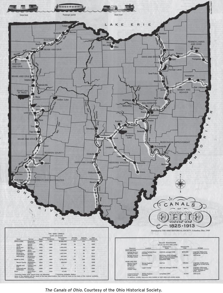 "Map of Canals of Ohio"
