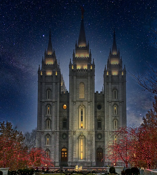 Salt Lake Temple at night