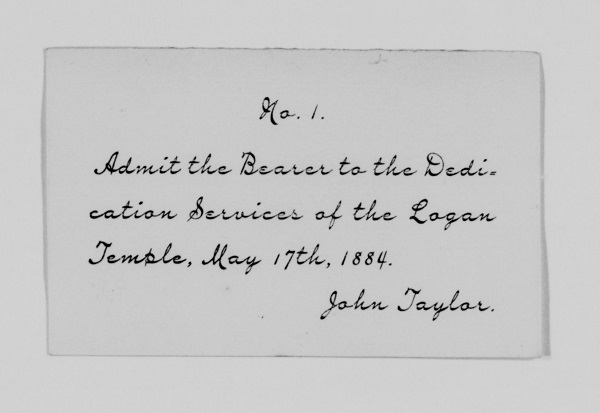 Logan temple dedication tickets