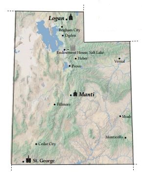 map of utah temples in the 19th century