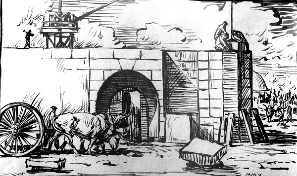 drawing of construction of slc temple