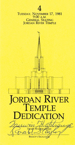 jordan river dedication ticket