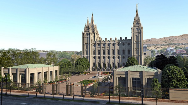 salt lake temple exterior and future temple square