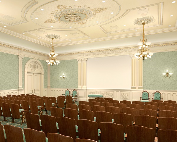 rendering of a salt lake temple endowment room