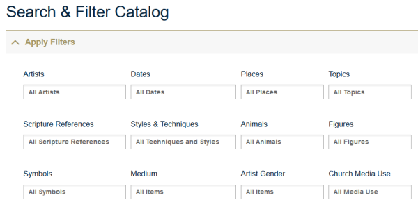 Search and filter catalog page