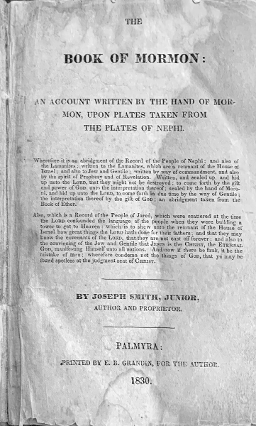 The Book of Mormon Title Page