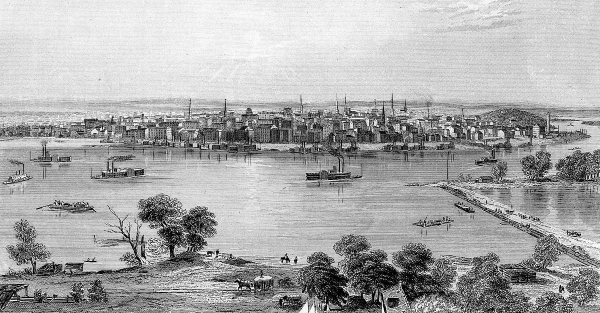 Drawing of St. Louis in 1852
