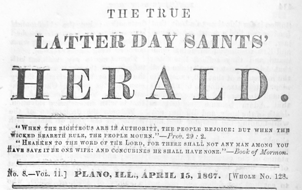 Clipping of the Latter Day Saints' Herald