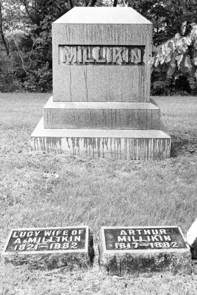 Gravestones of Lucy Smith Millikin and Arthur Millikin