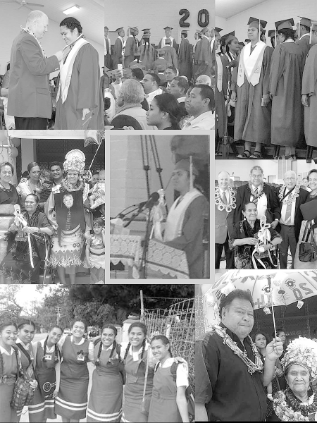 Collage of Mele's graduation