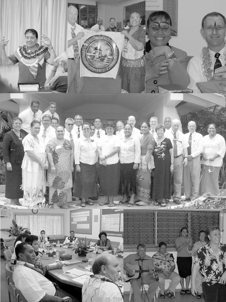 Photos of Mele and her colleagues