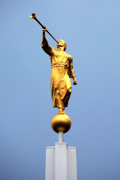 Photo of Moroni on the Salt Lake Temple