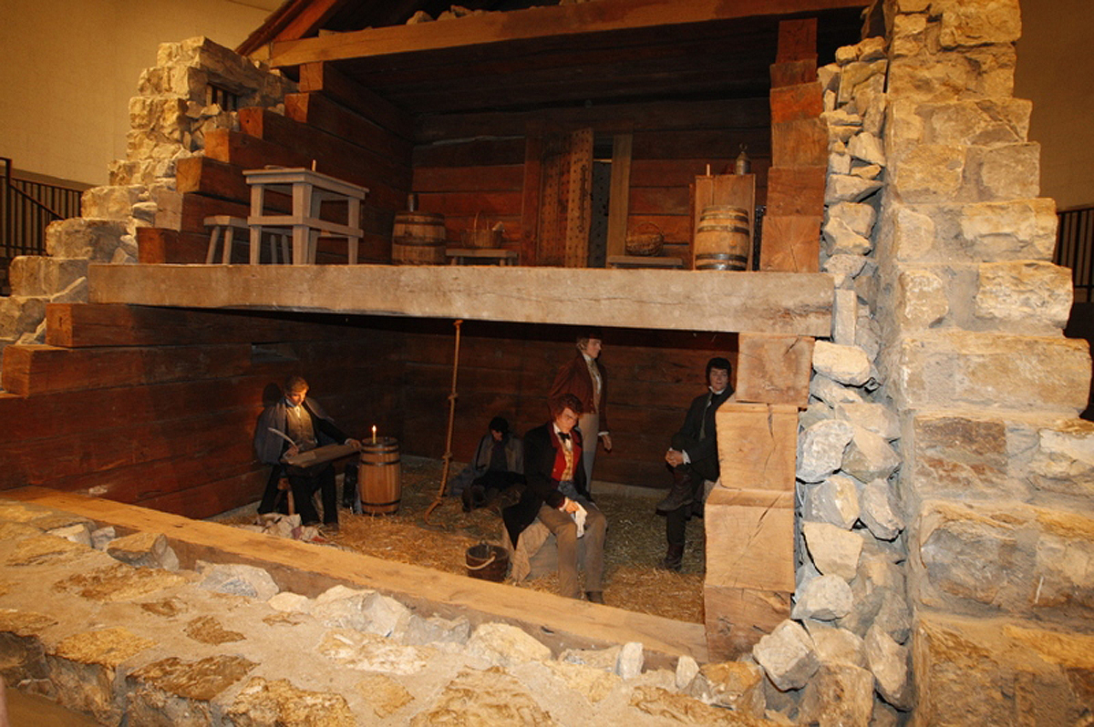 Cross section of the Church's reconstruction of the prison
