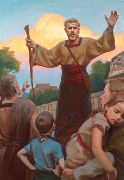 Painting of an ancient prophet teaching the people