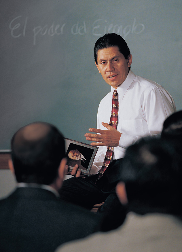 Teacher teaching a class