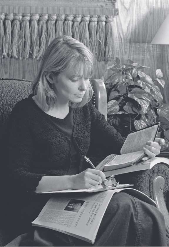 Woman studying the scriptures