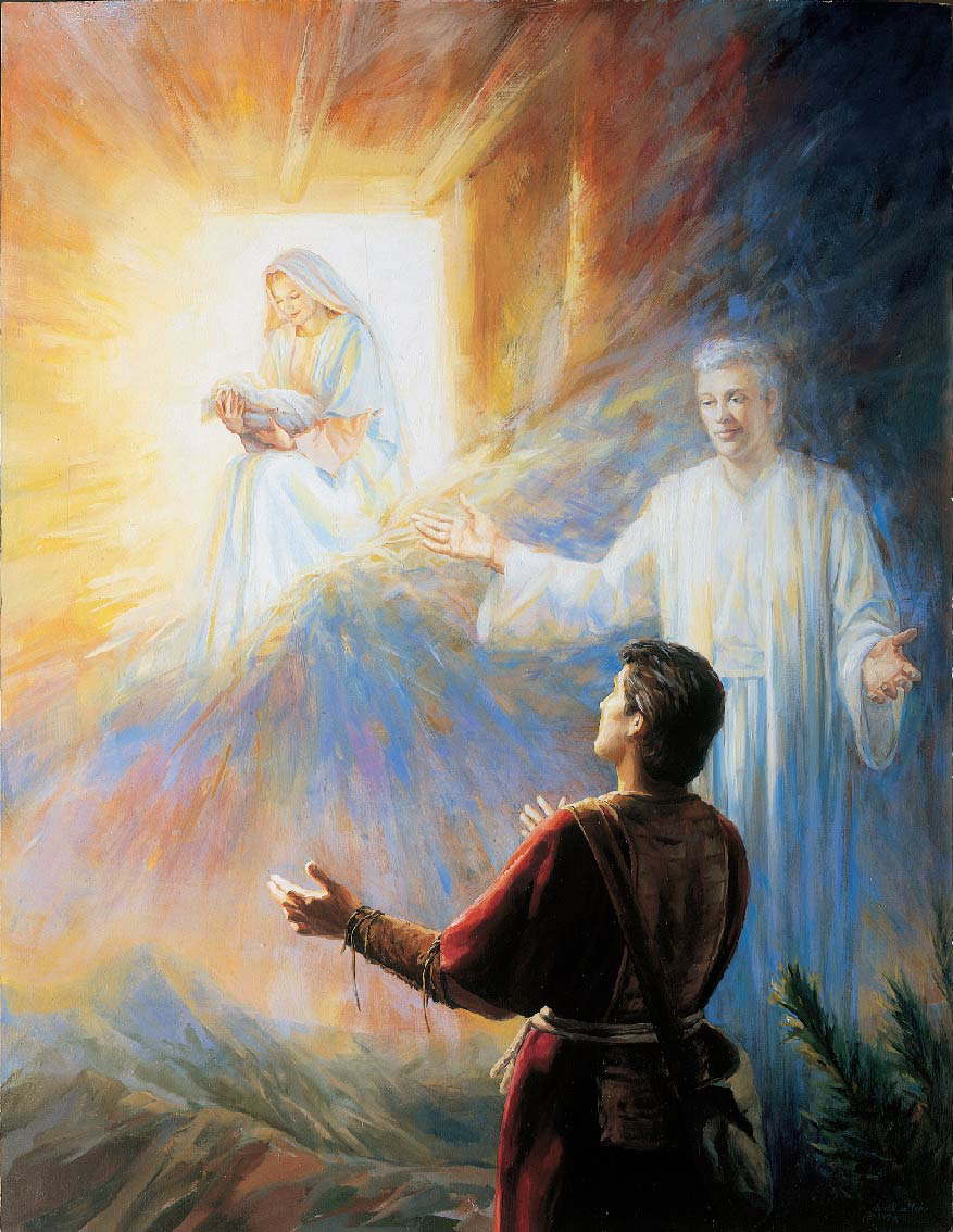 Nephi being shown the Savior's birth