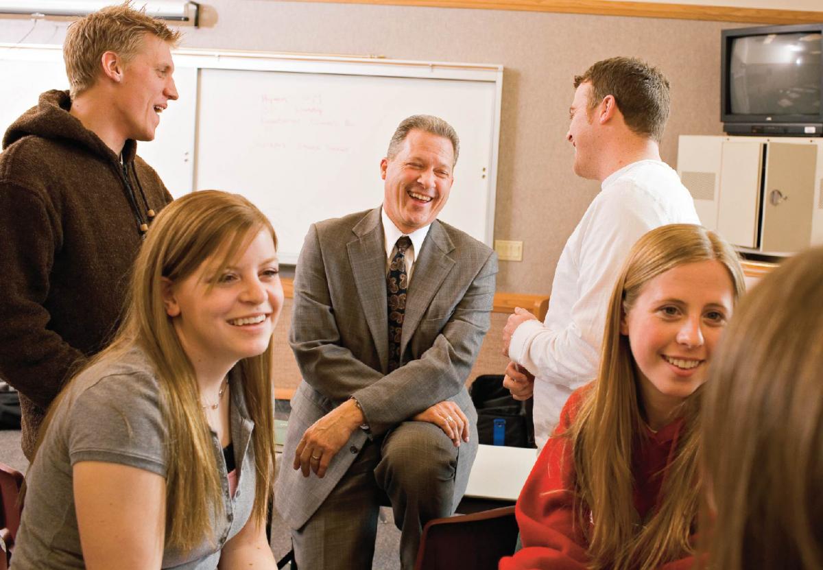 teacher with students