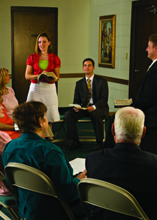 Woman sharing with the class