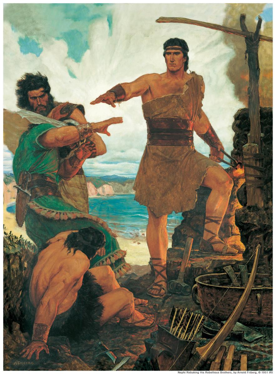 Nephi Rebuking His Rebelious Brothers