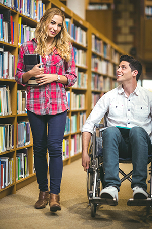 Students in the library