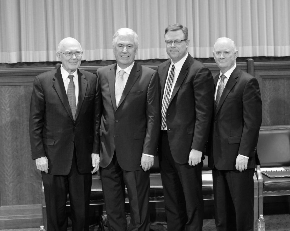 Dallin H. Oaks, Dieter F. Uchtdorf, Clark G. Gilbert, and Kim B Clark