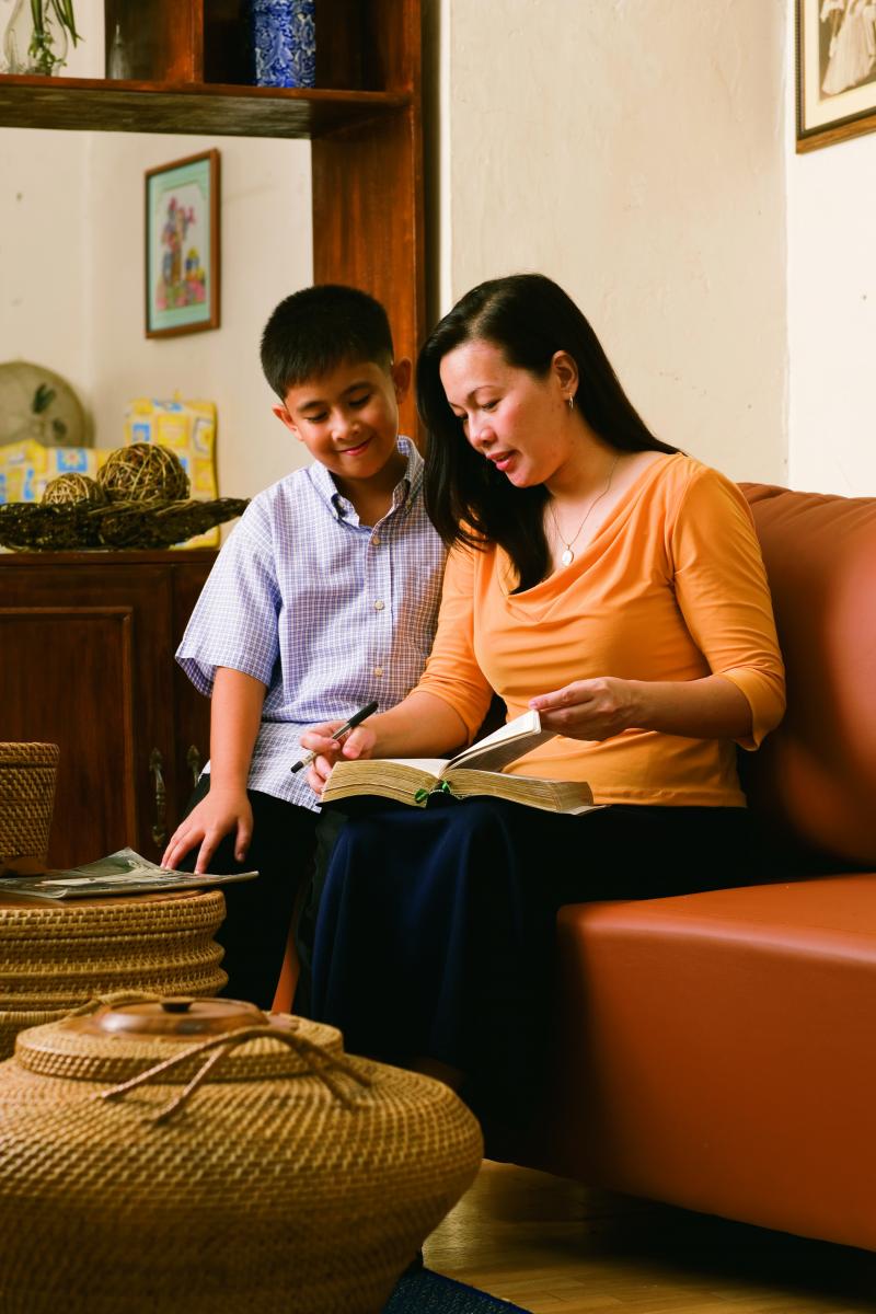 A couple doing gospel study together