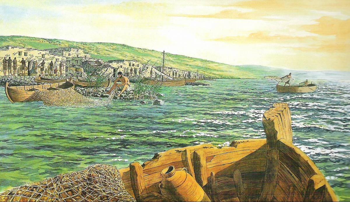 Reconstruction of Capernaum's ancient shoreline