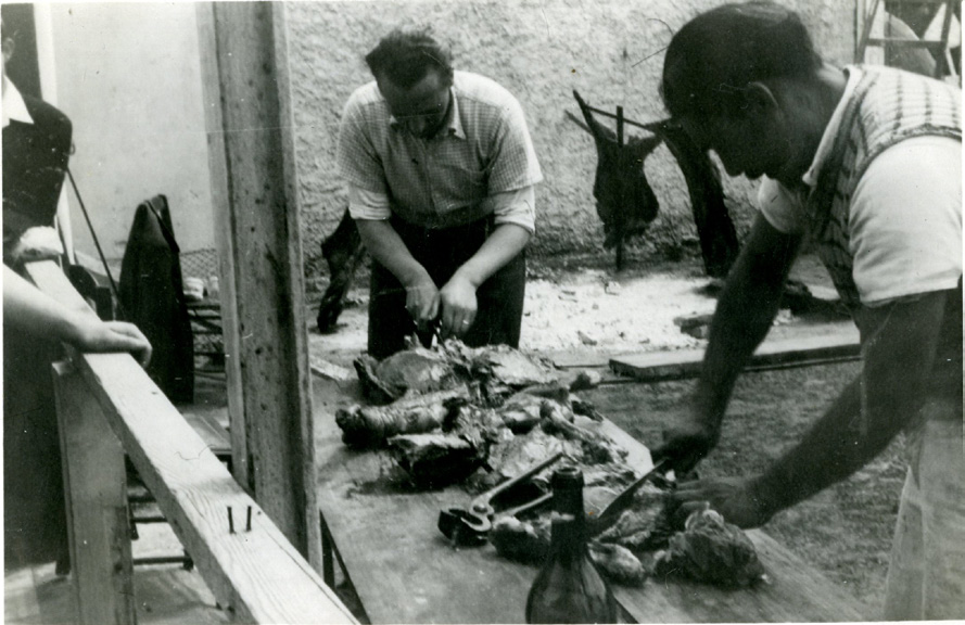 Members prepare an “asado,” a feast of meat. Courtesy of CHL.