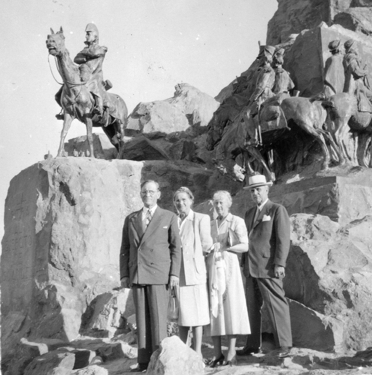 The Youngs and the Richardses in front of the monument “Hill of Glory” in Mendoza, a tribute to the army of the Andes. Courtesy of CHL.