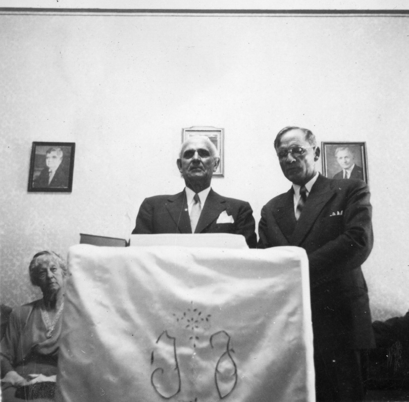 Elder Richards and President Young at the podium in Argentina. Courtesy of CHL.